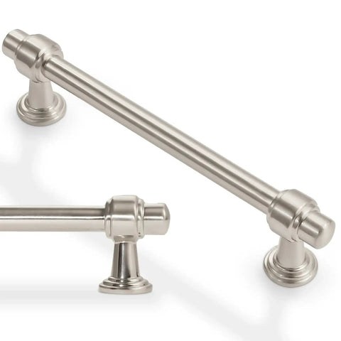 10 Pack 5 Inch Brushed Satin Nickel Cabinet Handles Zinc Alloy Heavy Duty Drawer Pulls for Kitchen Cabinets Closets Dressers Doors