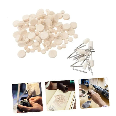 120 Piece Wool Polishing Tools Set With Shank Wool Felt Buffing Wheels For Rotary And Drill Polisher Pro Grade Polishing Wheel Kit