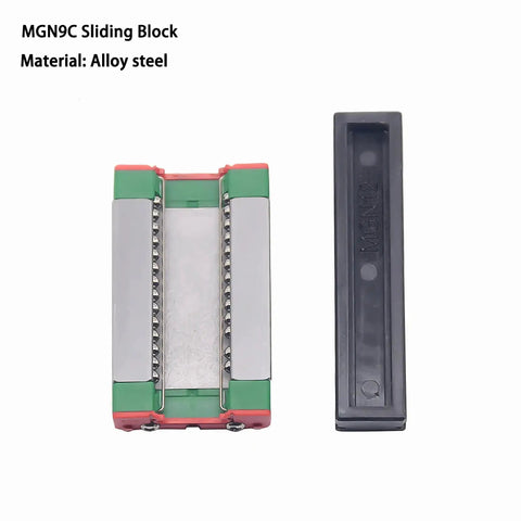 MGN9C sliding block made of alloy steel, part of the Two Pack MGN9 100mm Linear Rails And MGN9C Carriage Blocks Kit For DIY machines.