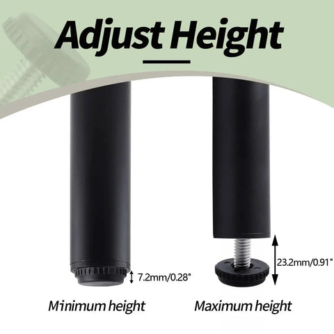 Adjustable height view of Beefy Stainless Steel Furniture Leveling Feet 5/16-18 Thread for table and chair legs.