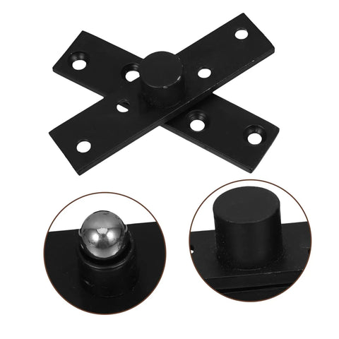 Heavy Duty Stainless Steel Pivot Hinge For Hidden Bookcases And Invisible Door Hardware With Rotatable Design For Secret Doors In Black Finish durable for cabinets and commercial spaces shown with close-up details.