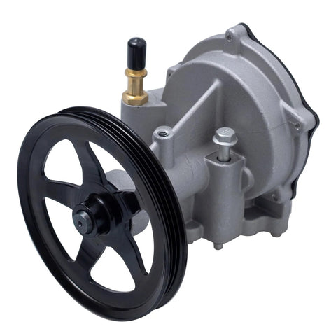 TUCAREST brake vacuum pump with black pulley and gray housing