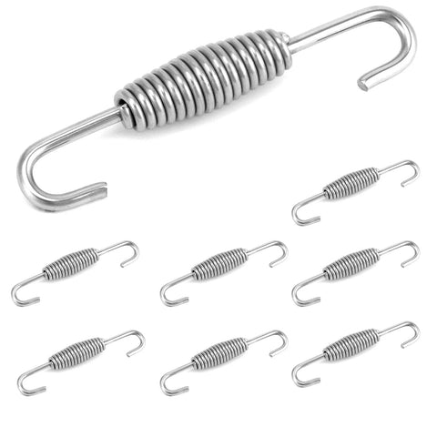 8-pack stainless steel motorcycle exhaust pipe springs with swivel-hook design, anti-binding, 68mm length