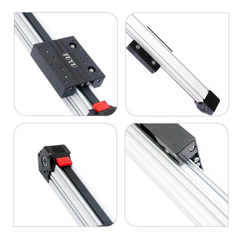 Close-up views of Beefy Belt Drive Linear Stage For CNC With Nema 23 Stepper Motor And Servo Actuator Table FPB45 700mm Stroke