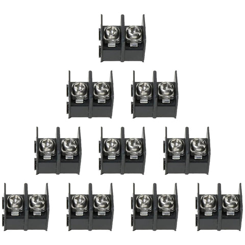 10 Pack Black 2 Position Plug And Play Terminal Block Connector 7.62mm Pitch PCB Mount Plastic Screw Terminal Block For Small Electronics