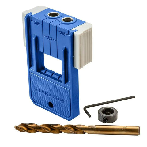 3/8 Inch Doweling Jig Kit With Drill Bit And Stop Collar, Dual Edge Stops For Easy Alignment, DIY Friendly Dowel Joining Jig