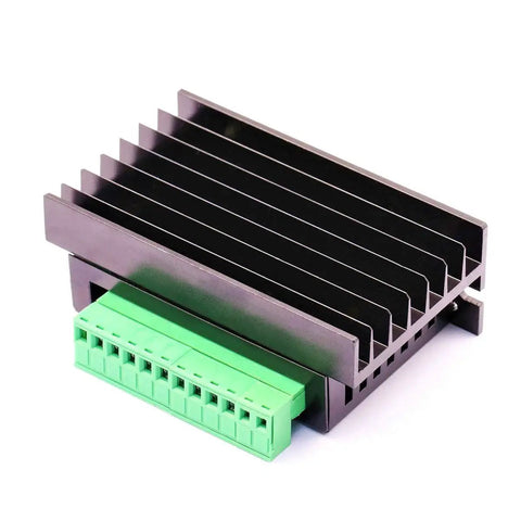 4A TB6600 Stepper Motor Driver For Nema 17 And 23 CNC Machines, 9V To 42V DC Power with green terminal and black heatsink