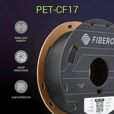 Carbon Fiber Reinforced PET 3D Printing Filament 1.75mm 0.5kg Black PET-CF17 spool showcasing excellent rigidity and creep resistance.