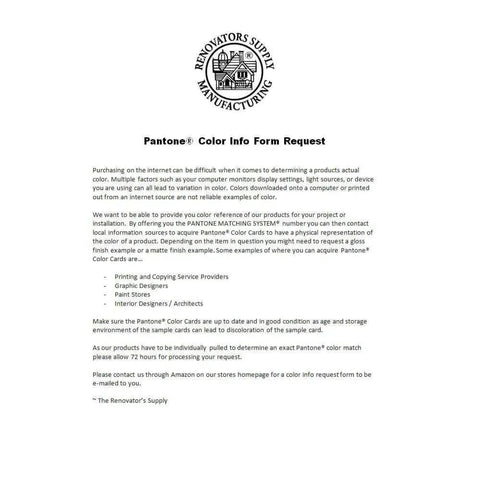 Purchasing guide for color references by Renovator's Supply Manufacturing.