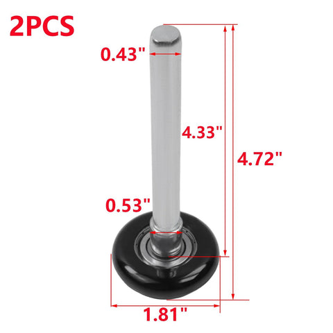 Heavy Duty Nylon Garage Door Rollers Replacement Wheels With 6200ZZ Bearing Quiet Operation Two Pack Fits Garage Doors And Barn Doors 1.81 Inch Wheel Diameter And 4.72 Inch Stem Length For Smooth Silent Rolling