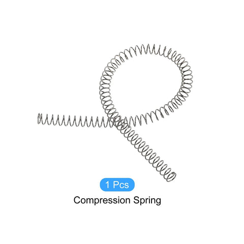 Compression spring, stainless steel, 8 mm OD, 305 mm free length, silver tone, 1 Pc