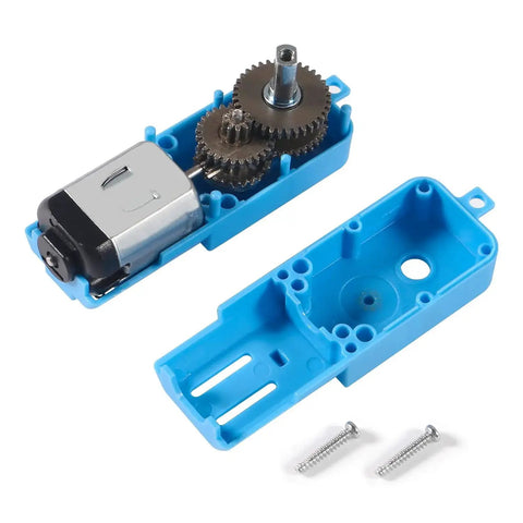 4 Pcs All Metal Gear Motors TT DC 3V to 6V 1 to 90 Reduction with 110 RPM output single shaft blue case for robots smart cars DIY RC toys.