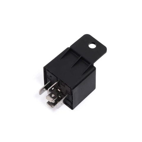 Beefy 40 Amp SPDT 5 Pin Automotive Relay 12VDC contactor switch in black housing, close-up view, part of a 2 pack JD2912 1Z module