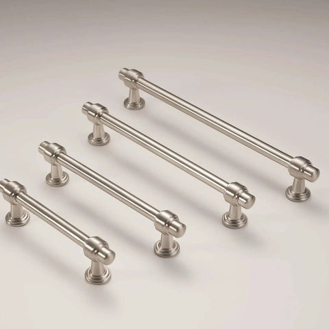 10 Pack 5 Inch Brushed Satin Nickel Cabinet Handles Zinc Alloy Heavy Duty Drawer Pulls for Kitchen Cabinets Closets Dressers and Doors.