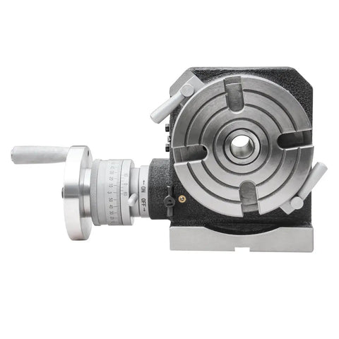 4 Inch Rotary Milling Table With Dividing Plates For Precision Indexing And Milling, Horizontal And Vertical Setup, side view