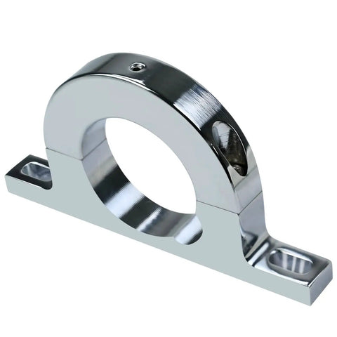 Universal 2 Inch Steering Column Drop Mount Keyed Polished Aluminum Clamp side view