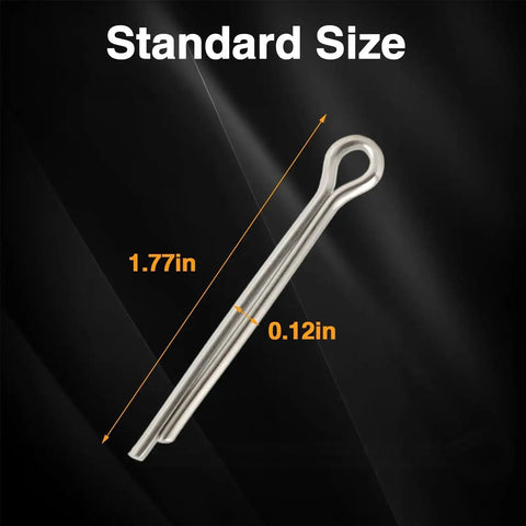 12 Pack Marine Propeller Cotter Pins Stainless Steel 304 Durable Replacement For Suzuki Outboard Motors And Evinrude Johnson Yamaha Boats Replaces 09204-03001 91401-40025-00 5030087. Single standard size stainless steel cotter pin with dimensions shown.