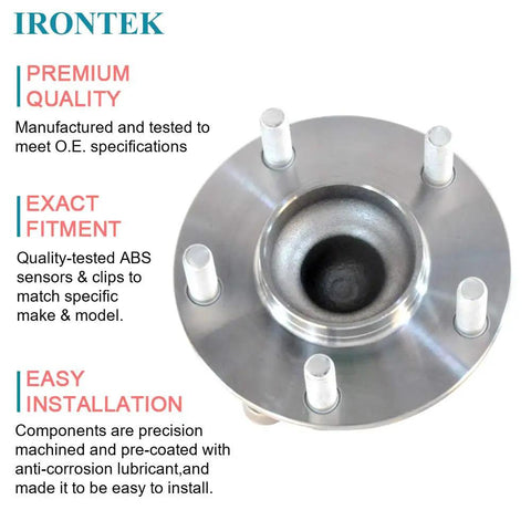 Top view of Rear Wheel Hub And Bearing Assembly 512519 For Mazda CX 5 2014 2020 5 Lug FWD 2 Pack with focus on lug arrangement.