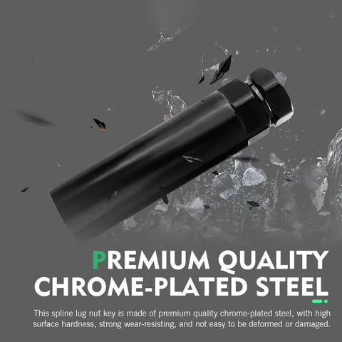 Big Six Spline Lug Nut Socket For Wheel Lock Removal, chrome steel, shown close-up, highlighting durability and design