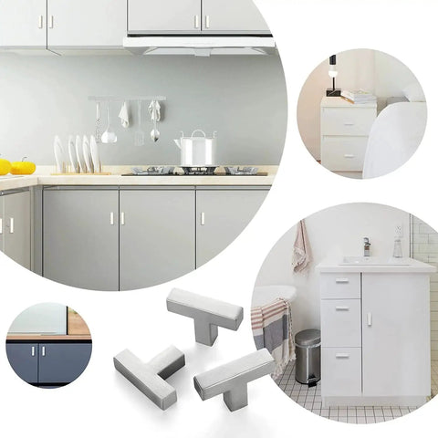 2 Pack Square Brushed Nickel Cabinet Pulls Stainless Steel Single Hole Cupboard Hardware For Drawers And Cabinets in use
