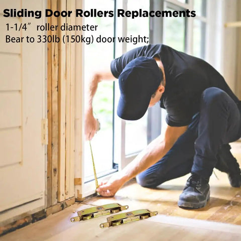 Installation of Heavy Duty Sliding Patio Door Rollers Replacement Kit With 1-1/4 Inch Side Adjustable Glass Door Wheels
