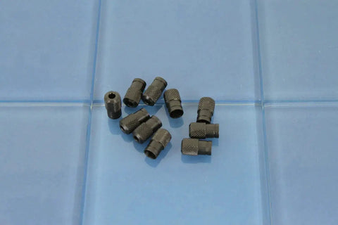 10 Piece Durable Collet Nut Set 4485 Replacement For Dremel And Other Rotary Tools Corded And Cordless displayed on blue surface