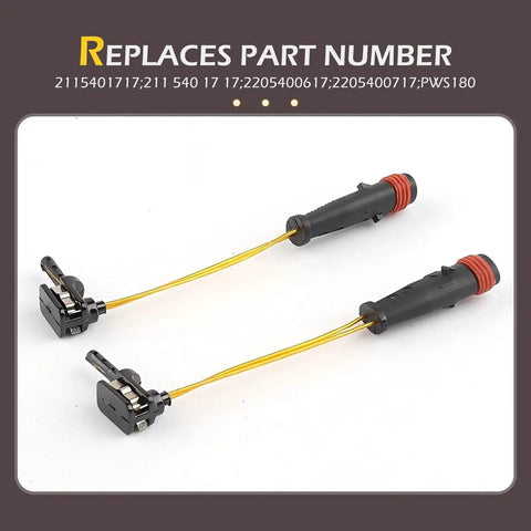 Zeathery brake pad wear sensor set, two assemblies with black housings and yellow wires, Mercedes-compatible