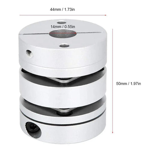 Aluminum alloy shaft coupling adapter GL, 44mm x 50-14 x 14, silver