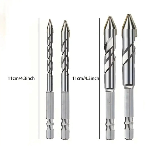 4 Piece Type A Dry Drill Bit Set For Drilling Holes In Tiles Concrete Glass Wood And Metal Pro Grade All Purpose Hole Cutter
