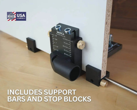 Aluminum Pocket Hole Jig System Pro M2 Adjustable And Easy To Use Joinery Woodworking Tool with support bars and stop blocks