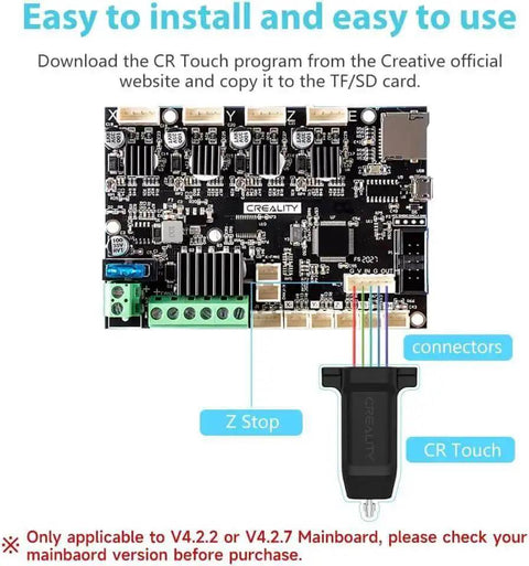 Auto Bed Leveling Sensor Kit For 3D Printers With Metal Push Pin CR Touch Compatible board and components shown