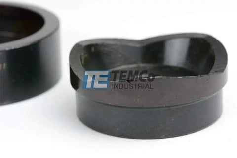Beefy 2 Inch Conduit Punch And Die Set For Hydraulic Knockout Driver 3/4 16 Thread, front view of die with black oxide finish
