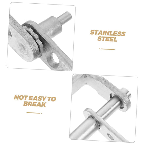 Close-up of stainless steel hidden door hinges with automatic rebound for concealed bookcase, showing pivot design and durability.
