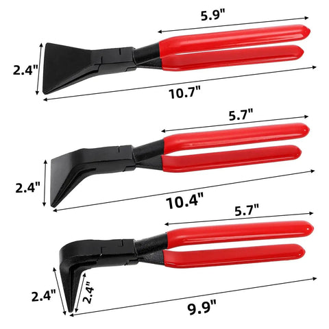 Three Piece Hand Seamer Sheet Metal Tool Set With Straight Jaw And 45 Degree And 90 Degree Jaws For Bending, Folding, And Flattening Metal, Ideal For Roofers, Plumbers, Pros And DIYers, Metalworkers, Jewelry Making