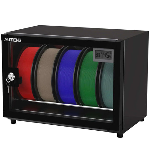 25L Filament Dehumidifier Storage Cabinet For 5 Rolls With Magnetic Seal, 25% RH Humidity Control, Quiet, Stackable, Transparent Glass