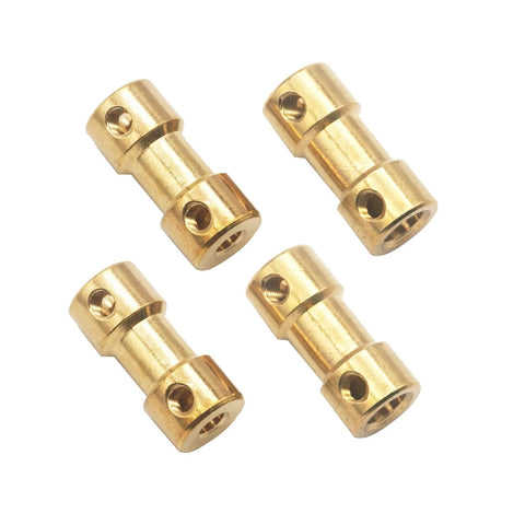 Brass motor shaft coupler for RC (3.17mm to 3.17mm), four pieces