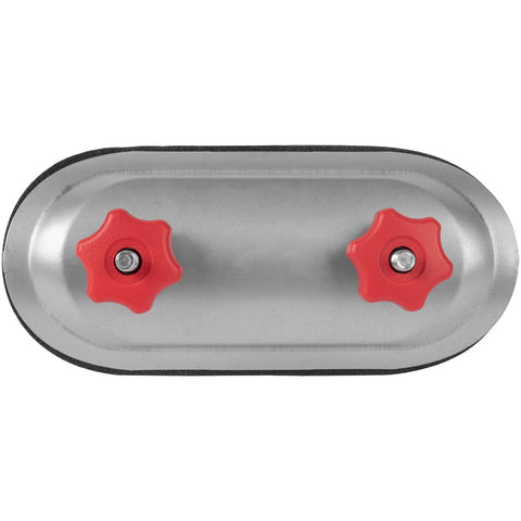 Vent Systems 4" duct access door; oval galvanized steel cover with red knob handles and EPDM gasket