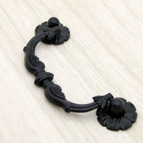 Six Pcs Vintage Black Drawer Pulls Handles Metal Bail Pulls For Cabinets And Furniture Durable Zinc Alloy with Anti Rust Finish