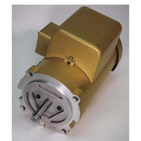0.5 HP Single-Phase 1,725 RPM 60 Hz Open Drip Proof Electric Motor 56C Frame, gold exterior, front view