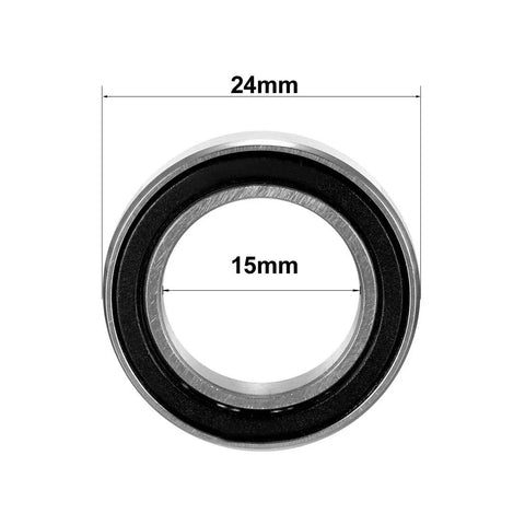 Deep groove ball bearing 6802-2RS, 15mm x 24mm x 5mm, carbon steel, double sealed, Amazon