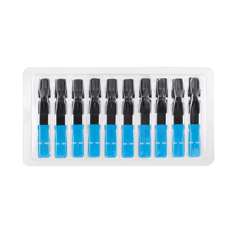 SC UPC fiber optic quick connectors, 20-piece set with black bodies and blue caps