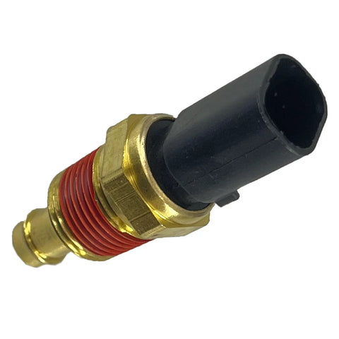Engine coolant temperature sensor with brass threaded body and black plastic connector