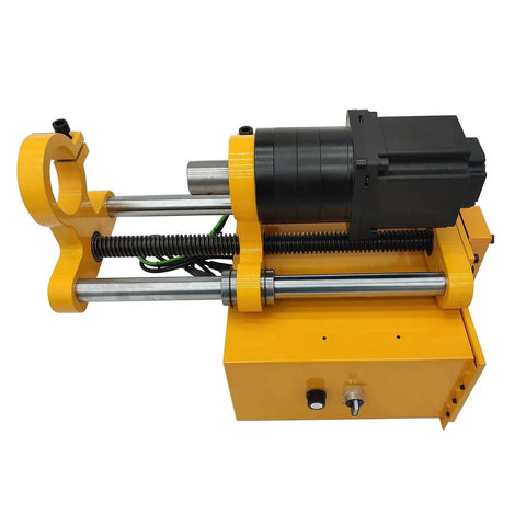 Portable Line Boring Machine for Excavators and Loaders 110V Precision Hole Drilling Tool in yellow casing, front view.