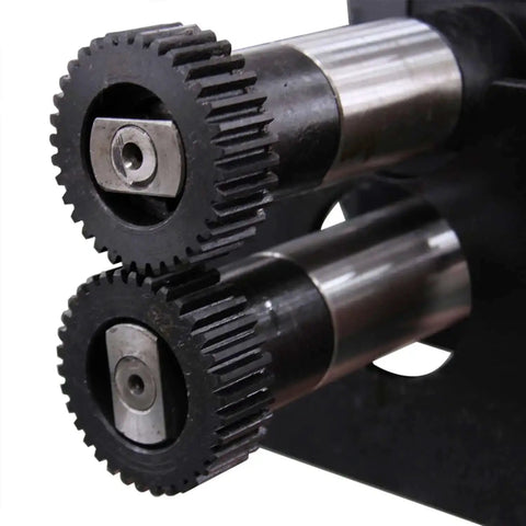 Close-up of rollers on TB-12 Bead Bender Beading Machine 8 Inch Rotary Forming Tool For 18 Gauge Metal With Cast Iron Construction