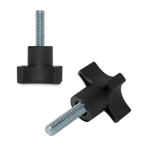 Ten Pack 5/16-18 Four-Arm Knobs With 1 Inch Threaded Studs for Tool Free Grab and Go Grip and Secure Positioning