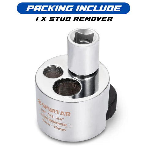 Heavy Duty Stud Remover And Bolt Extractor For 1/4 To 3/4 Inch Studs With Knurled Roller And Cam Lock Spurtar 1/2 Inch Drive