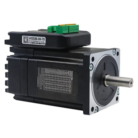 Integrated Stepper Servo Motor Drive With 1000 Line Encoder For CNC Machine Kits, high torque, durable metal casing, front view