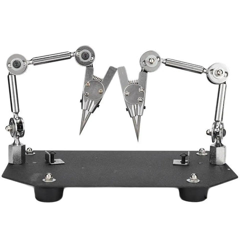 Two Clip Welding Fixture Station With Adjustable Rotating Table Clips For Soldering And Repairs, Handy Universal Helping Hand