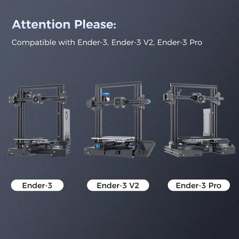 Image showing Ender-3, Ender-3 V2, and Ender-3 Pro 3D printers compatible with Ender 3 X Axis Linear Rail Kit With MGN12C Guide Rail upgrade.