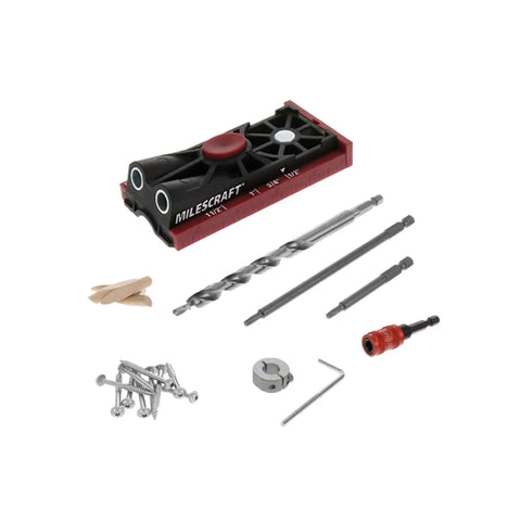 Premium Pocket Hole Jig Bundle With Double Barrel And Single Barrel Jigs, 2 Inch Face Clamp, Imperial And Metric Scales, Essential Accessories